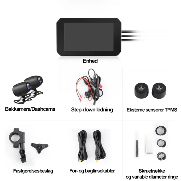 Hvad følger med til Apple CarPlay skærm til Motorcykel