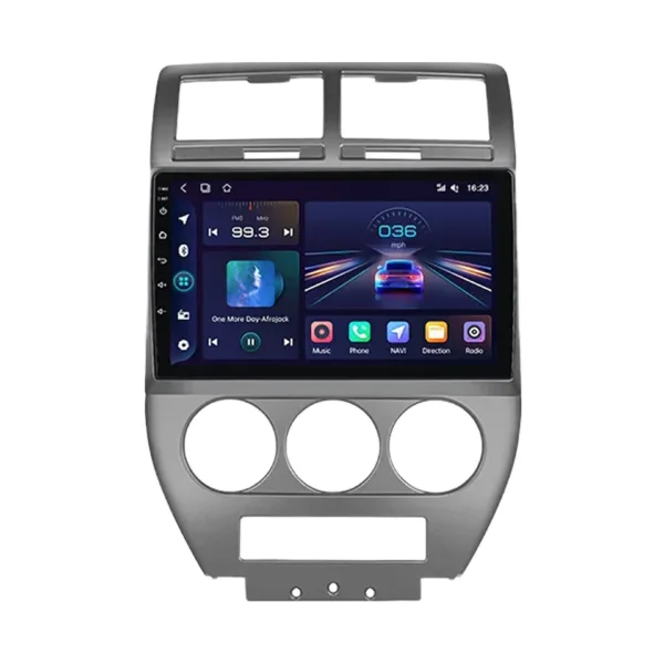 Jeep Compass 2007-2009 Bilradio med Trådløs Apple CarPlay, 10" HD touchskærm, 2GB RAM, og Android Auto
