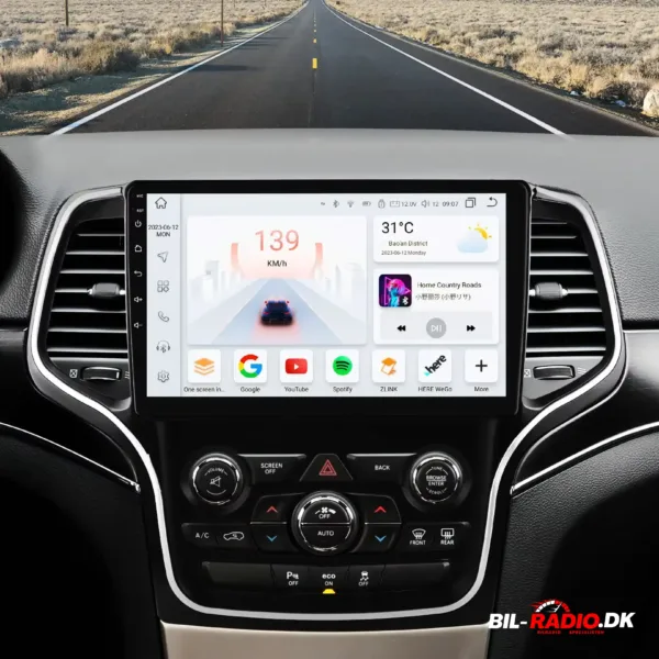 JEEP Grand Cherokee WK2 2014-2022 Bilradio med 10.1" touchscreen, trådløs CarPlay, Android Auto, og Bluetooth