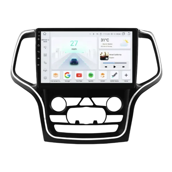 JEEP Grand Cherokee WK2 2014-2022 Bilradio med 10.1" touchscreen, trådløs CarPlay, Android Auto, og Bluetooth