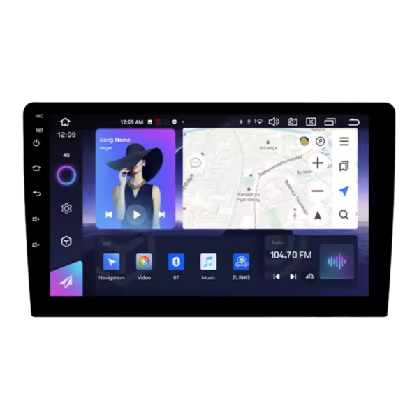 Universal 2 Din bilradio med Apple CarPlay, Android Auto, GPS-navigation og HD touchscreen